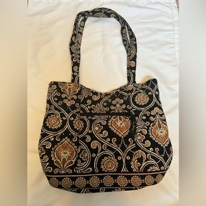 Vera Bradley “Black and Brown Paisley” Quilted Purse